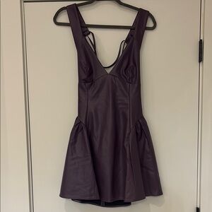 Leather Purple Sleeveless Dress